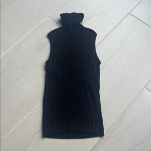 Black Sleeveless Turtleneck Sweater
